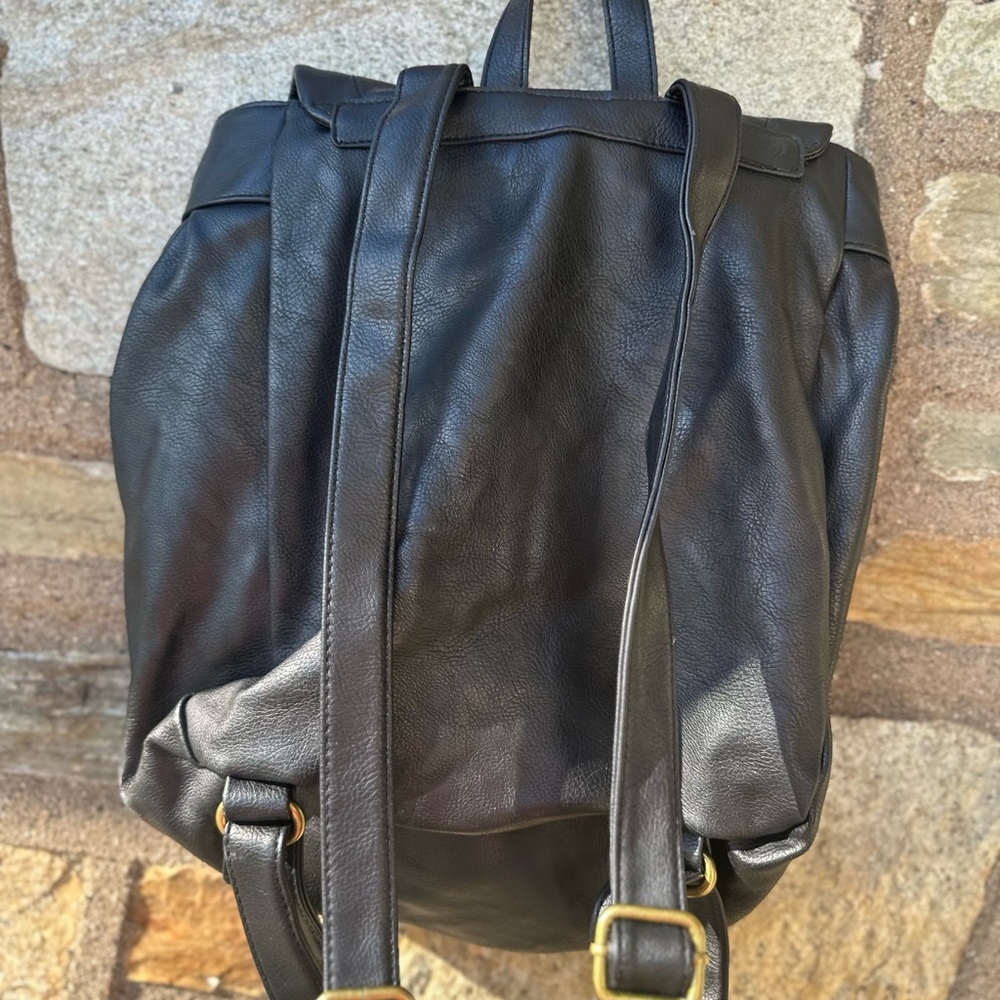 Merona Black Backpack With Rectangular Shape And … - image 7